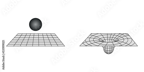 general theory of relativity. Rubber sheet model.