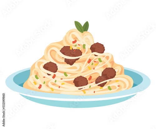 spaghetti with meatballs italian food