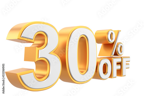 3D thirty percent off. 30% off. 30% sale.