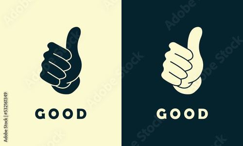 abstract good thumb logo icon