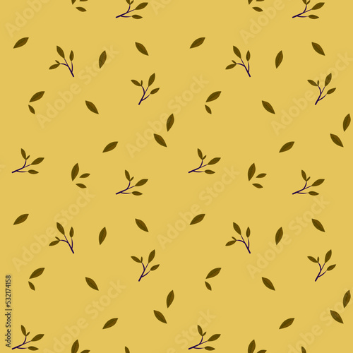 Vector seamless pattern with leaves background.