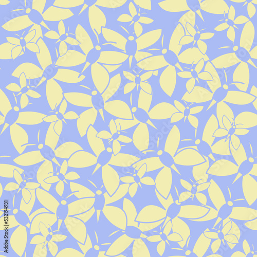 Cream and blue repeat pattern design, featuring butterflies. Perfect for fabric, scrapbooking, quilting, wallpaper, swatches and many other projects.