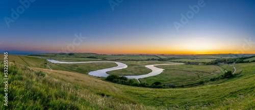 River Cuckmere meander at sunset