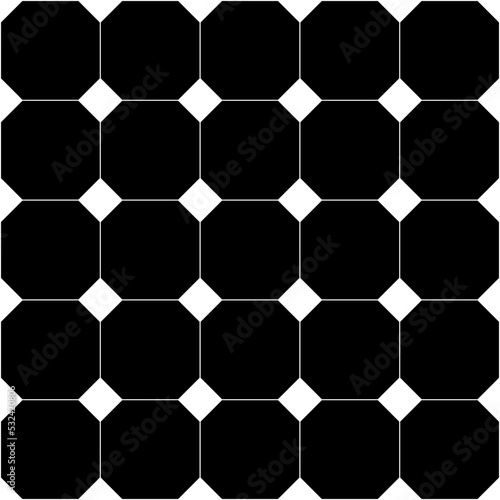 Black and white tile pattern, vector, seamless, architecture, floor tiles in foyers, europe 1900