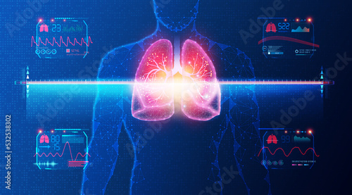 Pulmonary Function Testing - PFT - Medical and Technological Advances in Pulmonology - Conceptual Illustration