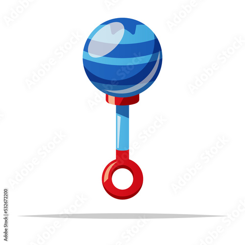 Baby rattle toy vector isolated illustration