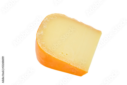 morceaux de gouda isolé en gros plan