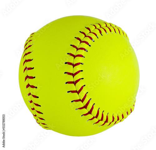 Softball isolated on transparent background. PNG file.
