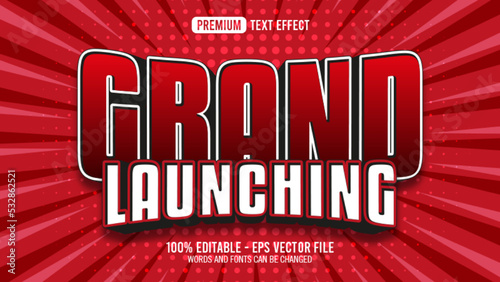 3d grand launching editable text effect style