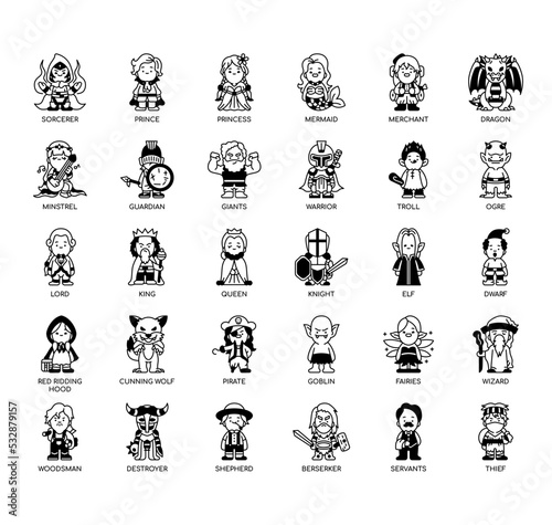 tale character , Thin Line and Pixel Perfect Icons