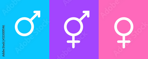 Set of gender symbols including neutral icon. Vector illustration EPS10