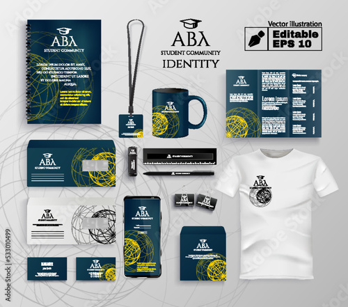 Student Community Identity Vector Editable Set