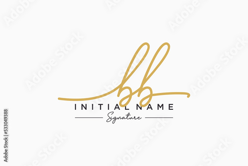 Initial BB signature logo template vector. Hand drawn Calligraphy lettering Vector illustration.