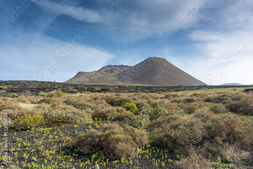 The Monte Corona Volcano in Lanzarote, Canary Islands, Spain