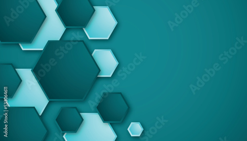 editable blue octagon vector background with modern style