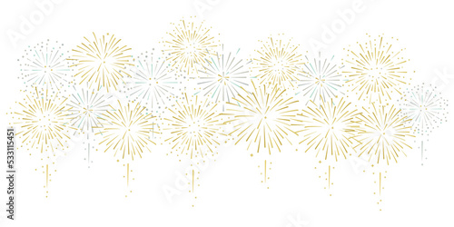 gold and silver fireworks illustration