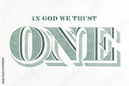 In God We Trust - inscription from the dollar bill.