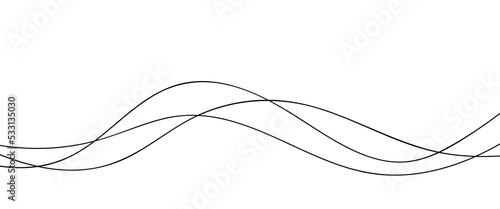 Thin line wavy abstract background. Vector illustration