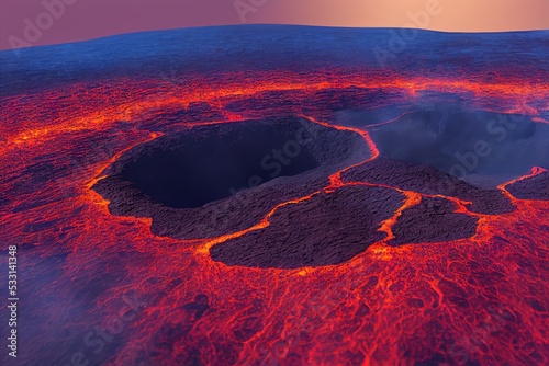 Nyiragongo Volcano Crater with Lava Lake Cong