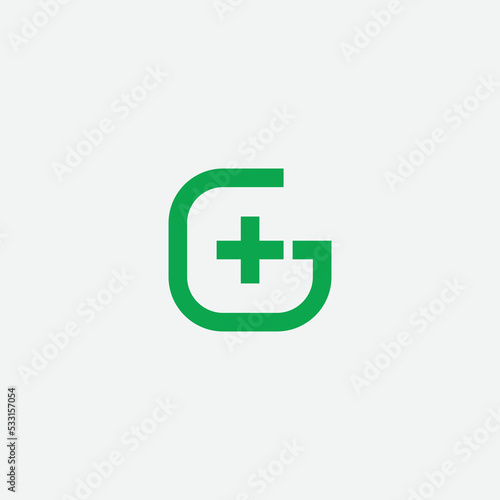 Initial letter G plus logo icon design template elements