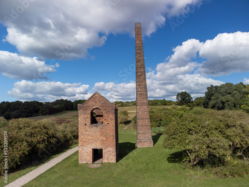 Cobbs Engine House and Chimney, Warren Hall Nature reserve. Built Circa 1831