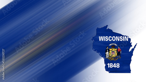 Map of Wisconsin, flag map