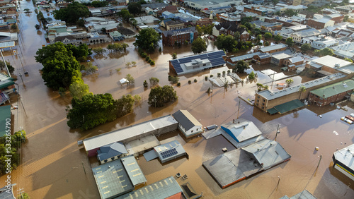 Flood water in city of Lismore NSW Australia, 2022