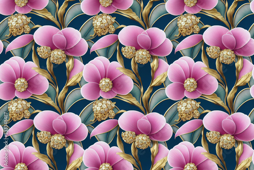 Beautiful realistic jewelry wallpaper. Seamless repeat pattern for wallpaper, fabric and paper packaging, curtains, duvet covers, pillows, digital print design