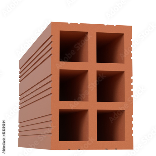 3d rendering illustration of a compartmentalized brick