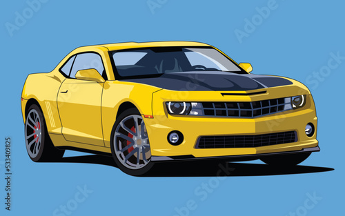 us muscle car illustration vector design