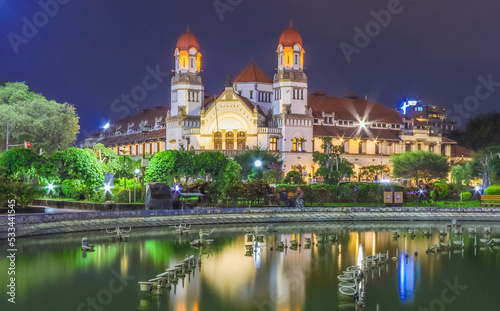 a great architecture and a best landmark at semarang city with best reflection in the water