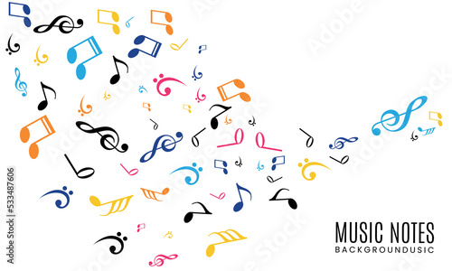 colorful music notes royalty vector background. colorful music notes vector background