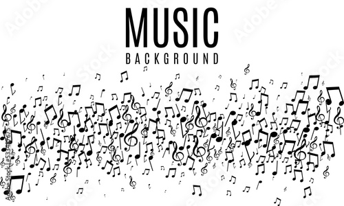 music background illustration. musical notes pentagram background vector, abstract music background