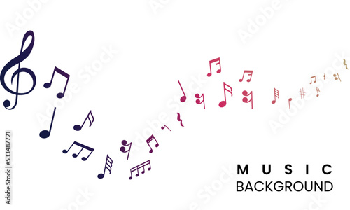musical notes background. colorful musical notes background vector