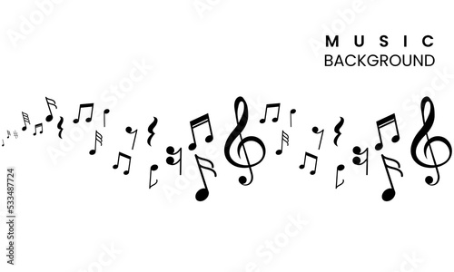 musical notes chord background. music vector background illustration