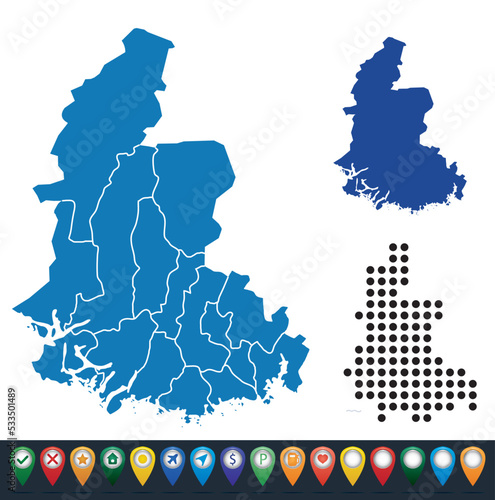 Set maps of Vest-Agder region