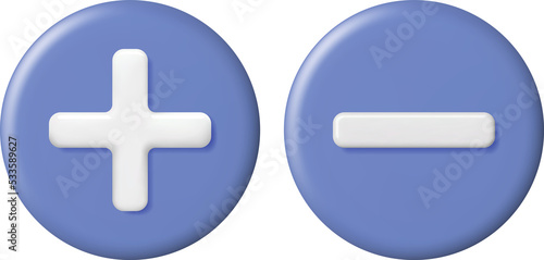 3d Plus and Minus Icon