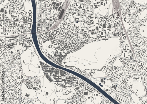 map of the city of Salzburg, Austria