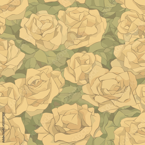 Seamless repeating pattern of roses