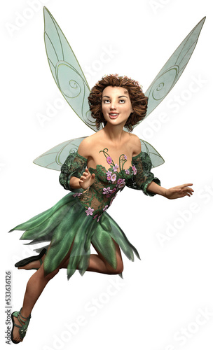 fairy in flight 3D illustration 