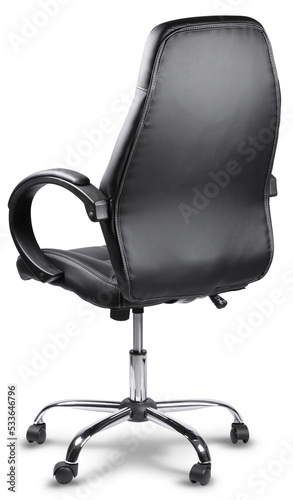 Stylish modern office chair back view isolated