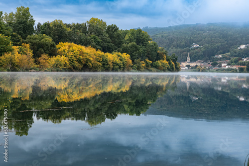 autumn landscape with river rodan