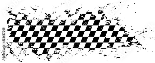 Race flag in dirty grunge style with splashes