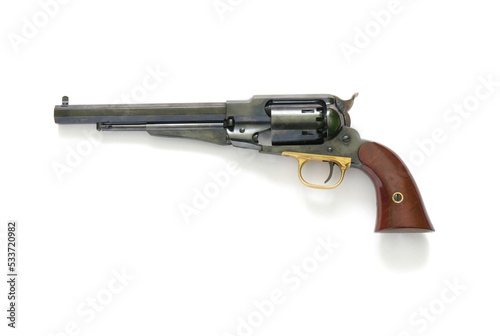 Black powder revolver Remington New Army on a white background