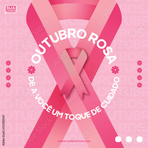 brazil outubro rosa breast cancer awareness month post design