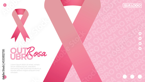outubro rosa breast cancer awareness month banner template