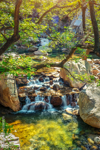 waterfall in beijiushui qingdao, china