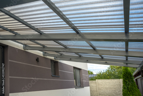 Polycarbonate carport or patio pergola roof