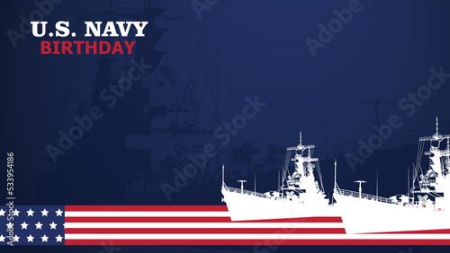 ID Vektor Stok: 2206454127The United States or U.S. Navy Birthday. October 13. Holiday concept. Template for background, banner, card, poster with space text. Suitable on U.S. Navy Birthday.
