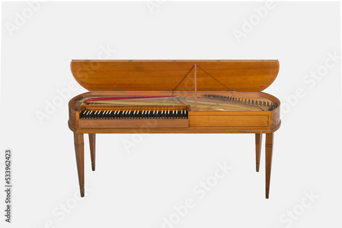 Clavichord isolated on white background.